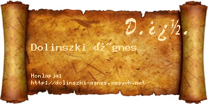 Dolinszki Ágnes névjegykártya